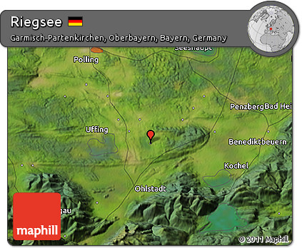 Satellite 3D Map of Riegsee