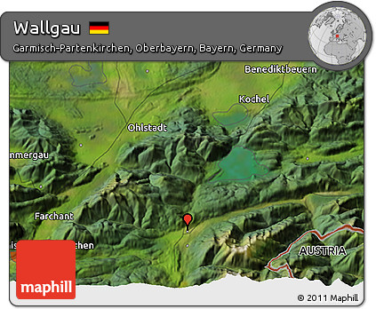 Satellite 3D Map of Wallgau