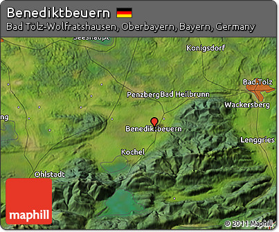 Satellite 3D Map of Benediktbeuern