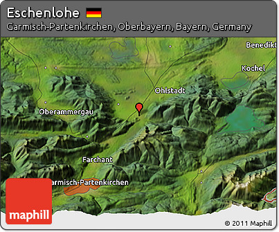 Satellite 3D Map of Eschenlohe