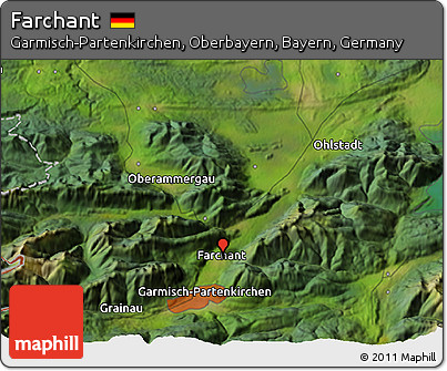 Satellite 3D Map of Farchant
