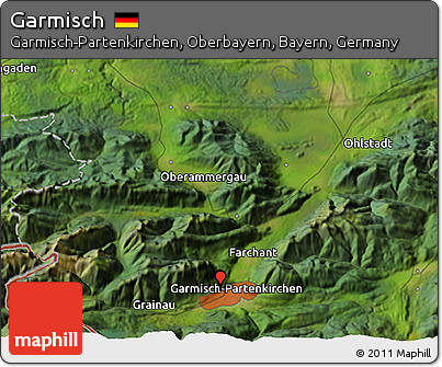 Satellite 3D Map of Garmisch