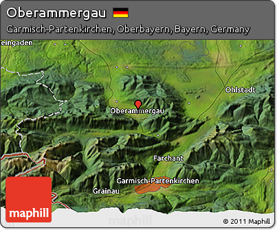 Satellite 3D Map of Oberammergau