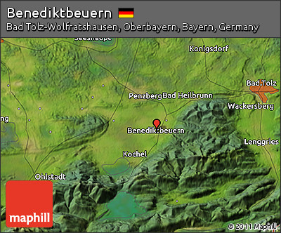 Satellite 3D Map of Benediktbeuern