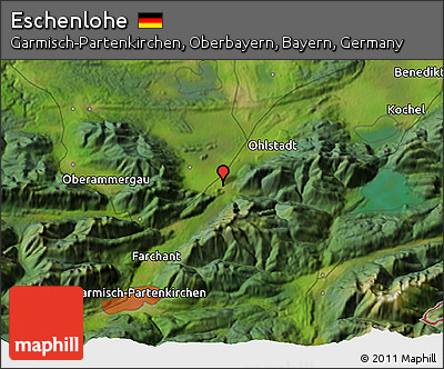 Satellite 3D Map of Eschenlohe