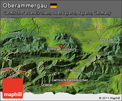 Satellite 3D Map of Oberammergau