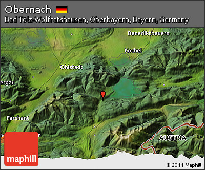 Satellite 3D Map of Obernach
