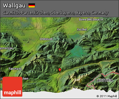 Satellite 3D Map of Wallgau