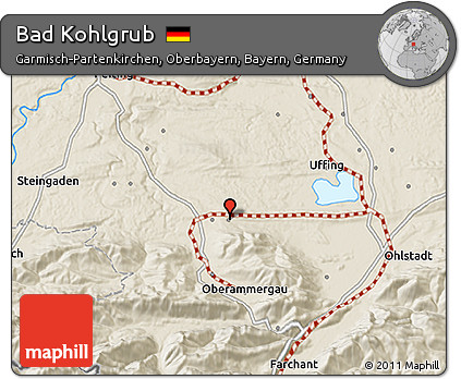 Shaded Relief 3D Map of Bad Kohlgrub