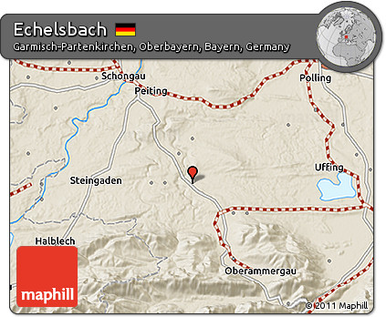 Shaded Relief 3D Map of Echelsbach