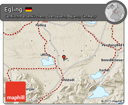 Shaded Relief 3D Map of Egling
