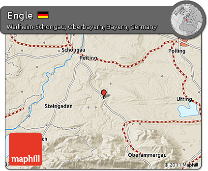 Shaded Relief 3D Map of Engle