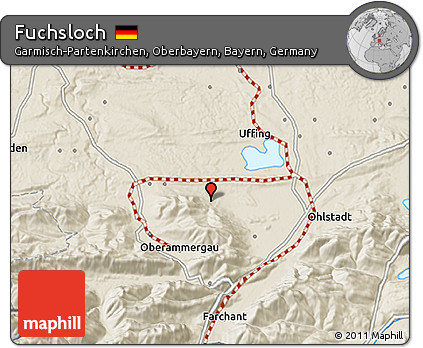 Shaded Relief 3D Map of Fuchsloch