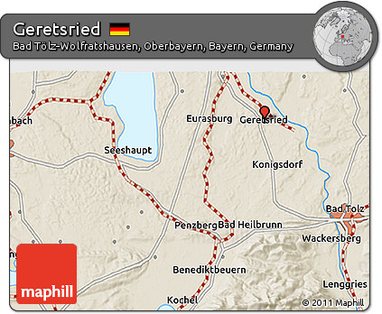 Shaded Relief 3D Map of Geretsried