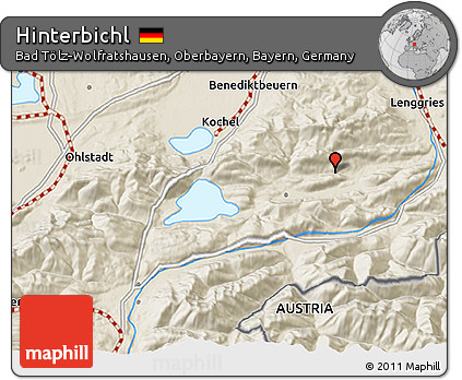Shaded Relief 3D Map of Hinterbichl