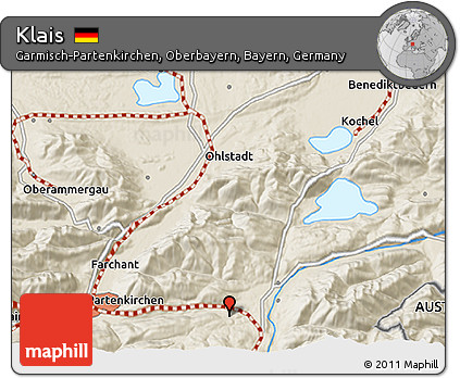 Shaded Relief 3D Map of Klais