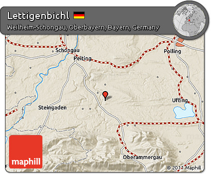 Shaded Relief 3D Map of Lettigenbichl