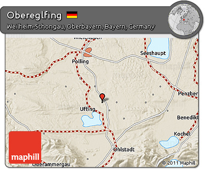 Shaded Relief 3D Map of Obereglfing