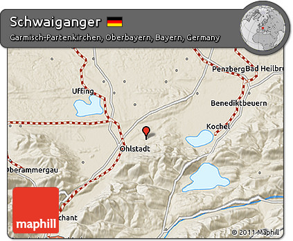 Shaded Relief 3D Map of Schwaiganger