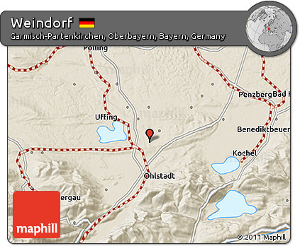 Shaded Relief 3D Map of Weindorf