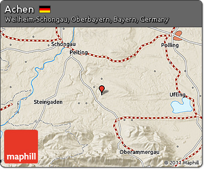 Shaded Relief 3D Map of Achen