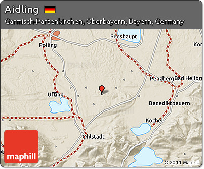 Shaded Relief 3D Map of Aidling