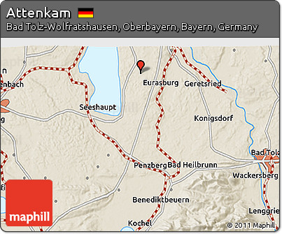 Shaded Relief 3D Map of Attenkam