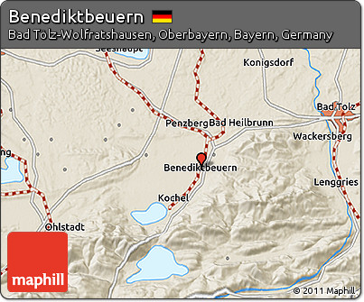 Shaded Relief 3D Map of Benediktbeuern