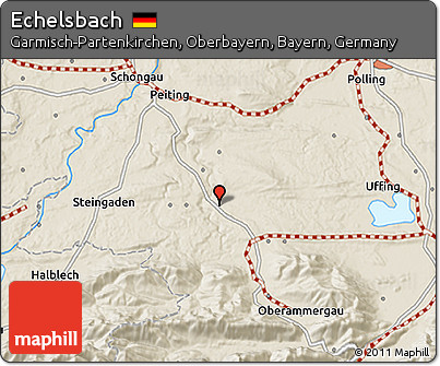 Shaded Relief 3D Map of Echelsbach
