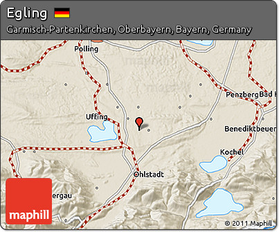 Shaded Relief 3D Map of Egling