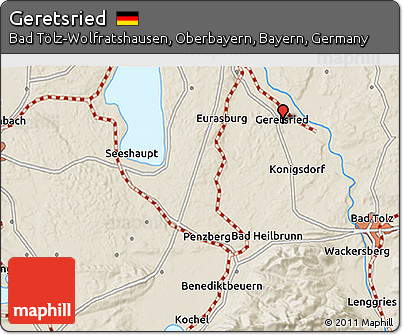 Shaded Relief 3D Map of Geretsried