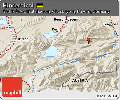 Shaded Relief 3D Map of Hinterbichl