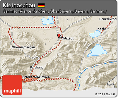Shaded Relief 3D Map of Kleinaschau