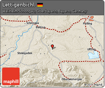 Shaded Relief 3D Map of Lettigenbichl