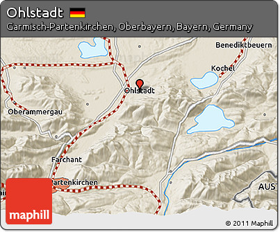 Shaded Relief 3D Map of Ohlstadt