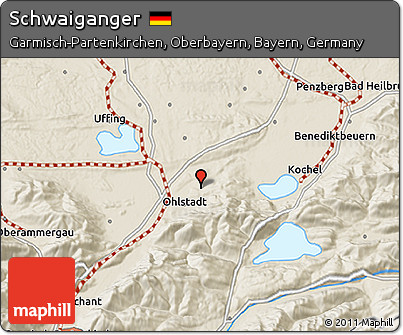 Shaded Relief 3D Map of Schwaiganger