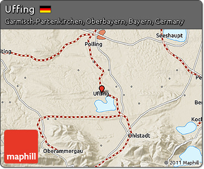 Shaded Relief 3D Map of Uffing