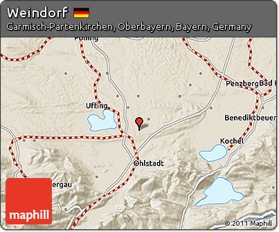 Shaded Relief 3D Map of Weindorf
