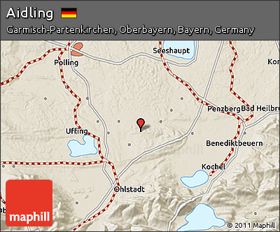 Shaded Relief 3D Map of Aidling
