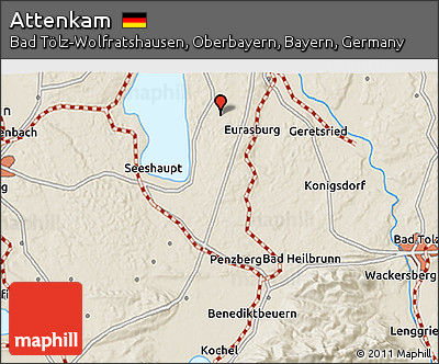 Shaded Relief 3D Map of Attenkam