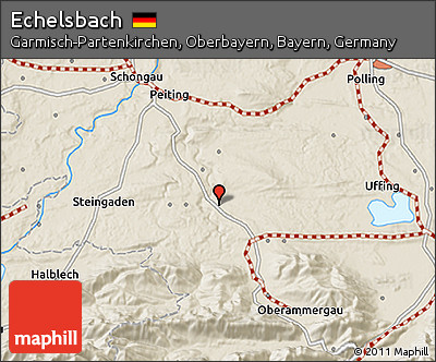Shaded Relief 3D Map of Echelsbach
