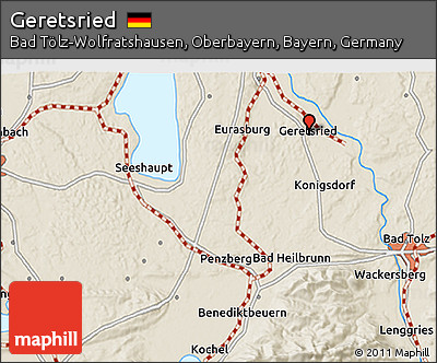 Shaded Relief 3D Map of Geretsried