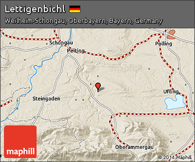 Shaded Relief 3D Map of Lettigenbichl
