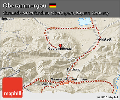 Shaded Relief 3D Map of Oberammergau