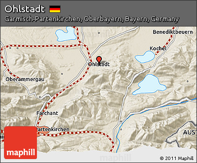 Shaded Relief 3D Map of Ohlstadt