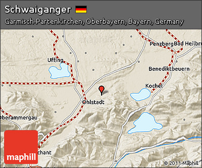 Shaded Relief 3D Map of Schwaiganger