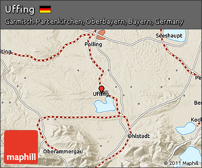 Shaded Relief 3D Map of Uffing