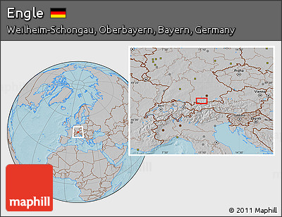 Gray Location Map of Engle, hill shading