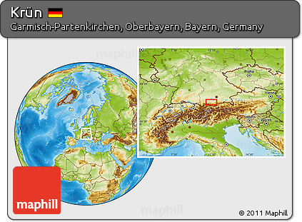 Physical Location Map of Krün