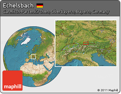 Satellite Location Map of Echelsbach